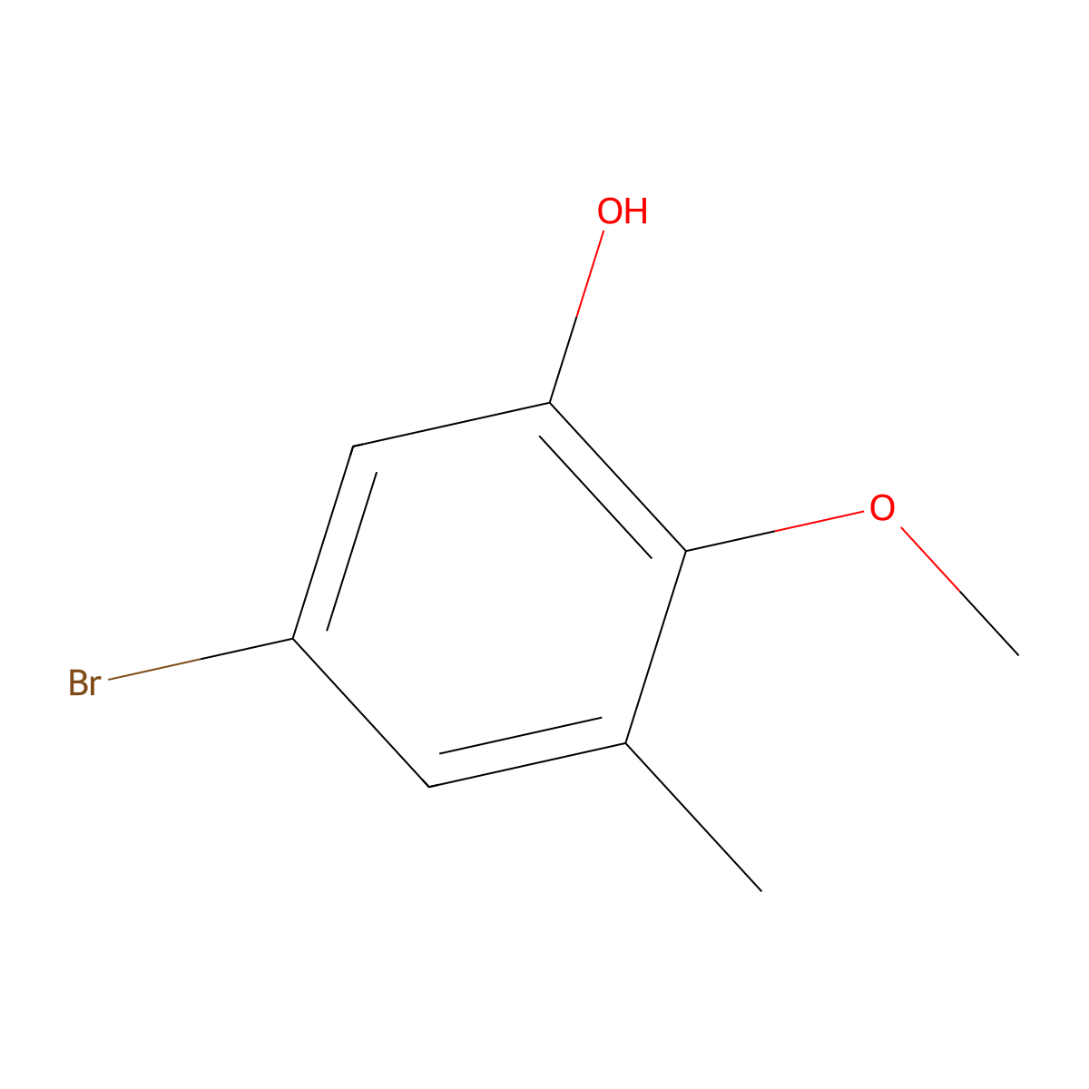 5-Bromo-2-methoxy-3-methylphenol molecular structure, CAS 244229-56-9
