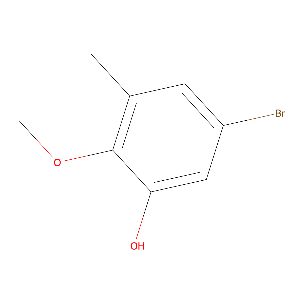 5-Bromo-2-methoxy-3-methylphenol molecular structure, CAS 244229-56-9
