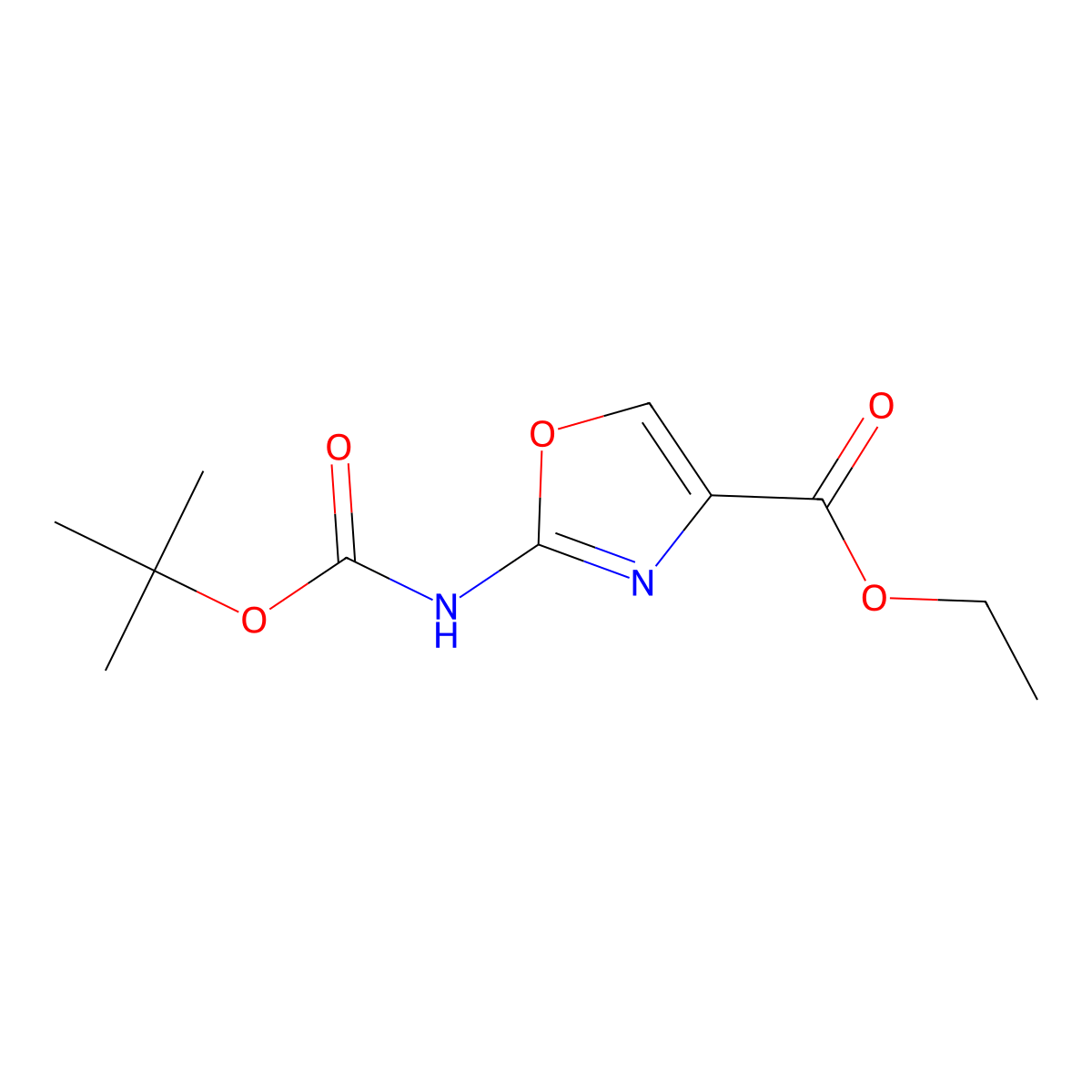 Ethyl 2-(Boc-amino)oxazole-4-carboxylate molecular structure, CAS 244236-51-9