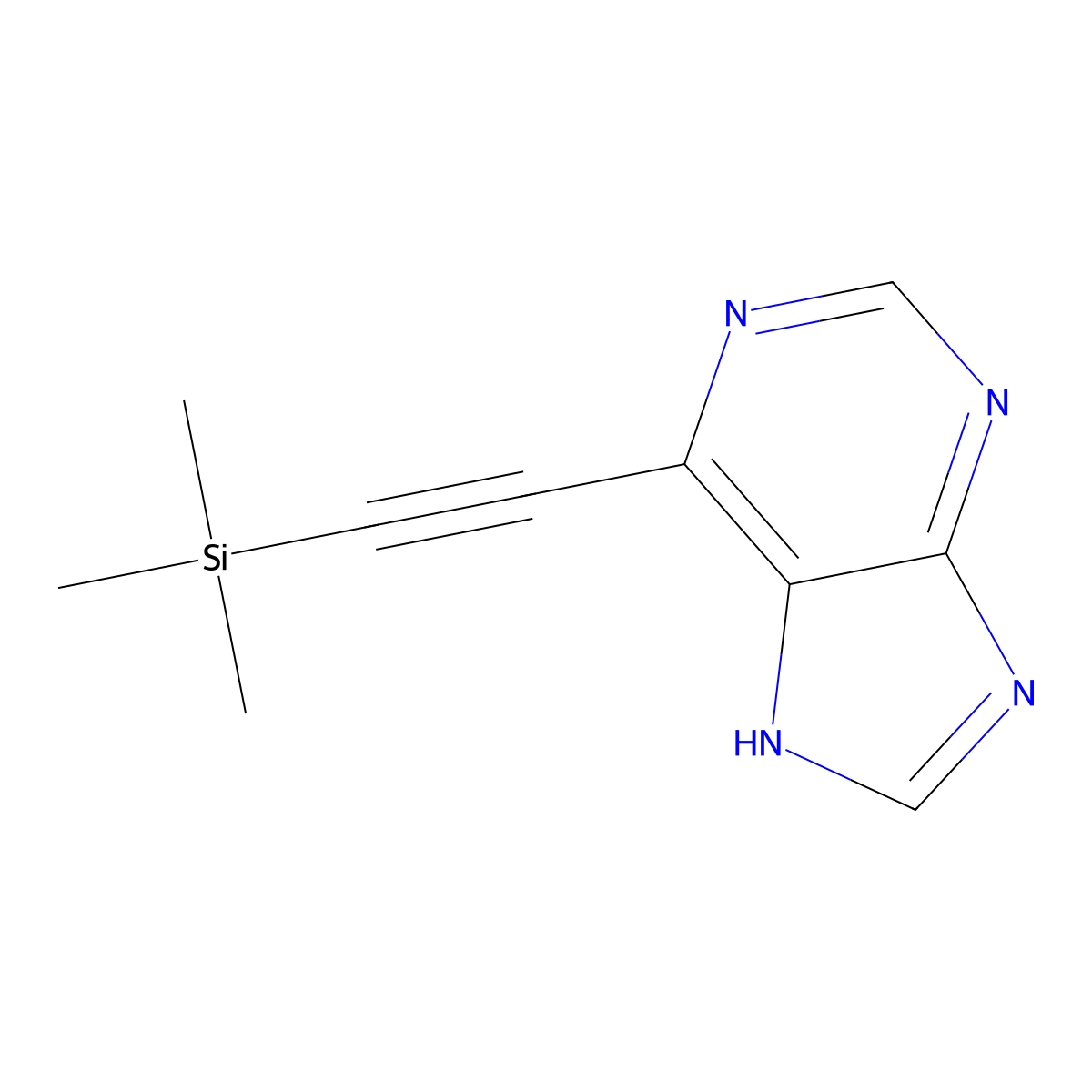 6-((trimethylsilyl)ethynyl)-9H-purine molecular structure, CAS 2442477-86-1