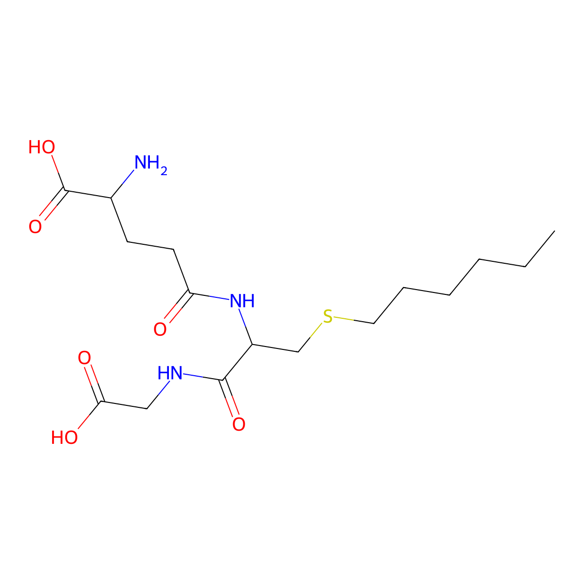 L-gamma-Glutamyl-S-hexyl-L-cysteinylglycine molecular structure, CAS 24425-56-7