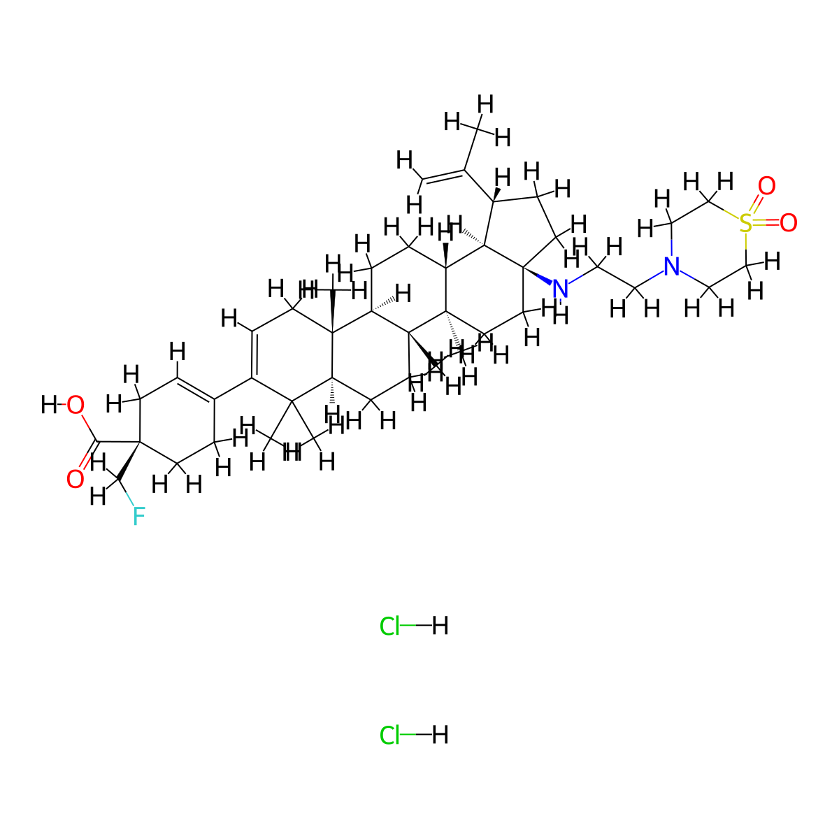 Fipravirimat dihydrochloride molecular structure, CAS 2442512-14-1