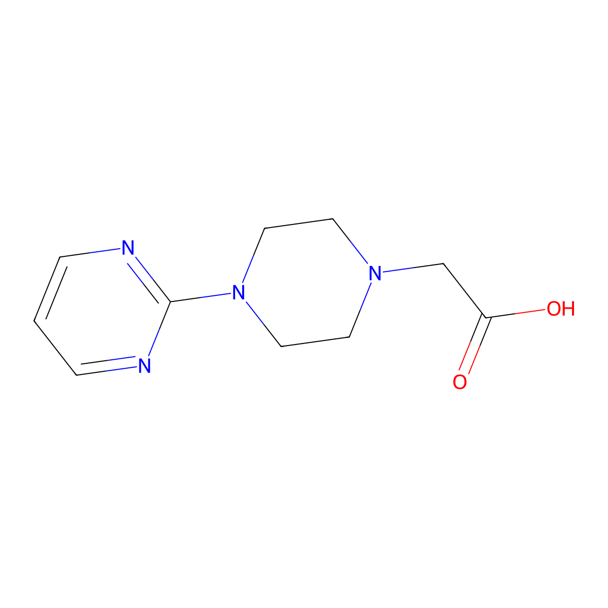 (4-Pyrimidin-2-ylpiperazin-1-yl)acetic acid molecular structure, CAS 244255-92-3