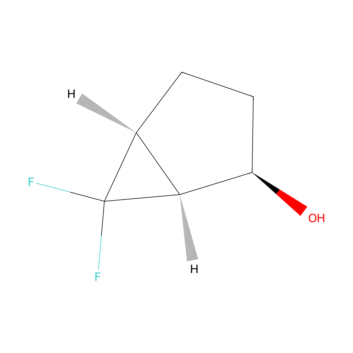 (1S,2R,5S)-6,6-difluorobicyclo[3.1.0]hexan-2-ol molecular structure, CAS 2442565-18-4