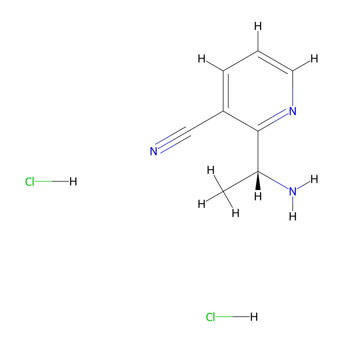 (R)-2-(1-Aminoethyl)nicotinonitrile dihydrochloride molecular structure, CAS 2442565-22-0