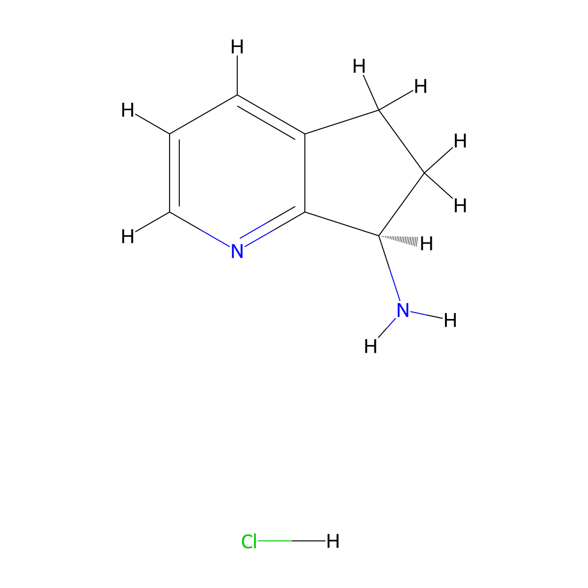(R)-6,7-Dihydro-5H-cyclopenta[b]pyridin-7-amine hydrochloride molecular structure, CAS 2442565-23-1