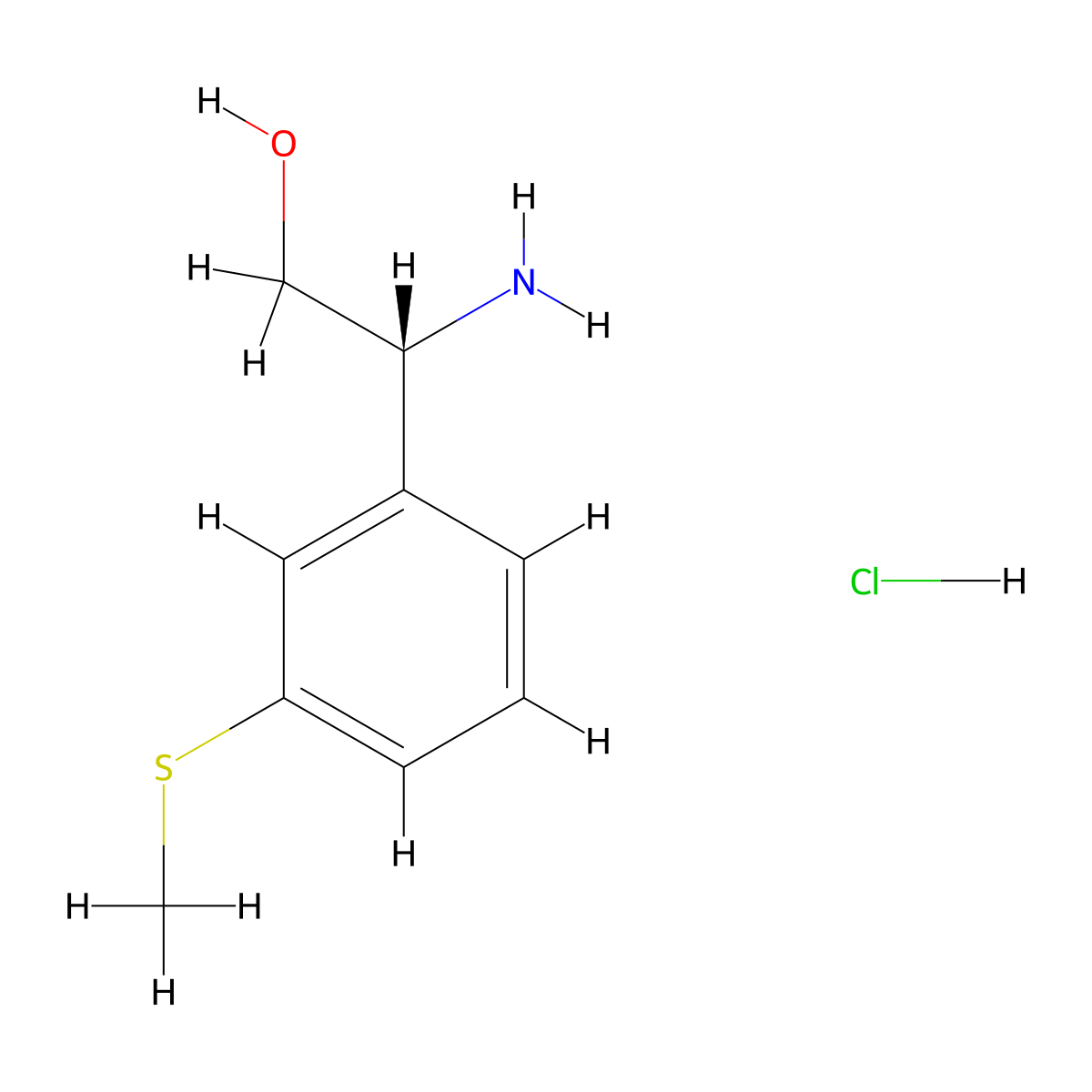 (R)-2-Amino-2-(3-(methylthio)phenyl)ethanol hydrochloride molecular structure, CAS 2442565-24-2