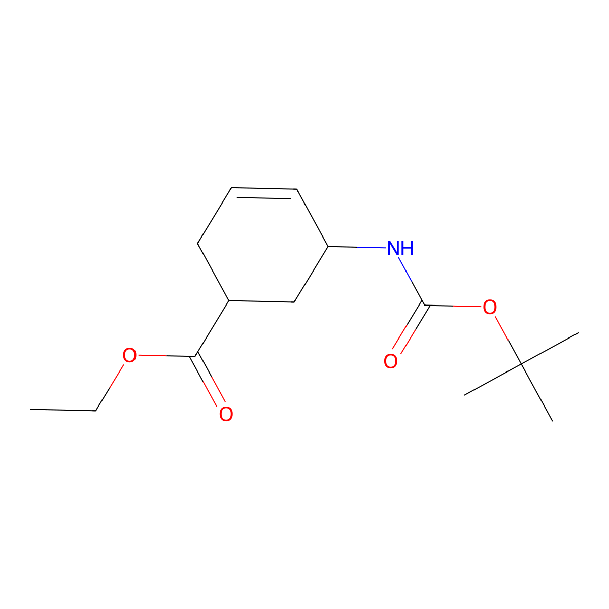 (1S, 5R)-5-Boc-amino-cyclohex-3-enecarboxylic acid ethyl ester molecular structure, CAS 2442565-28-6
