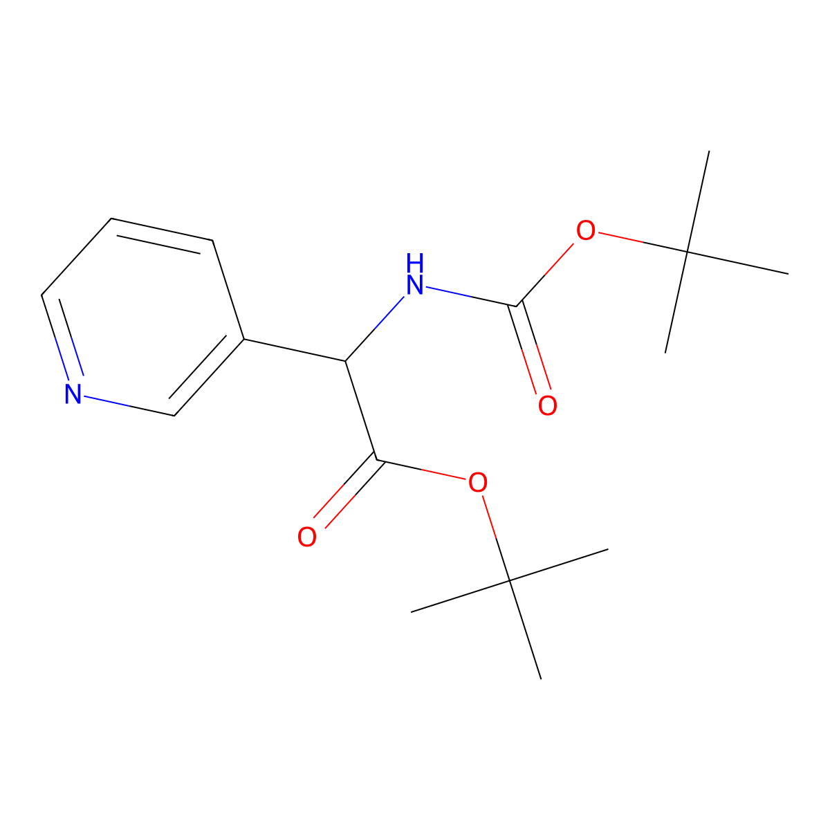 tert-Butoxycarbonylamino-pyridin-3-yl-acetic acid tert-butyl ester molecular structure, CAS 2442597-42-2