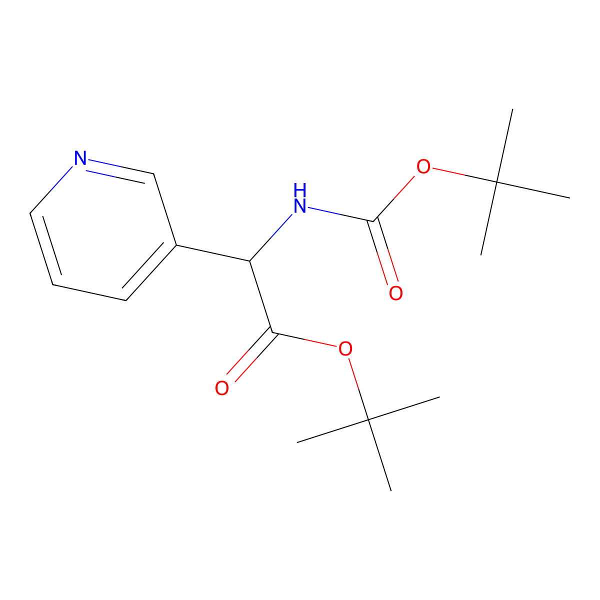 tert-Butoxycarbonylamino-pyridin-3-yl-acetic acid tert-butyl ester molecular structure, CAS 2442597-42-2