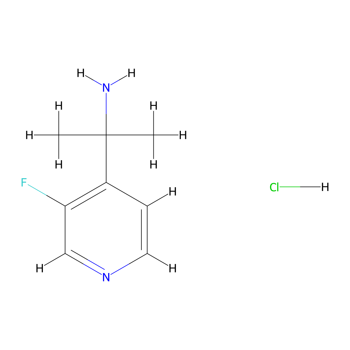 2-(3-Fluoropyridin-4-yl)propan-2-amine hydrochloride molecular structure, CAS 2442597-47-7