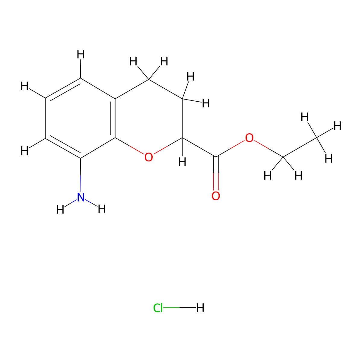 Ethyl 8-aminochromane-2-carboxylate hydrochloride molecular structure, CAS 2442597-48-8