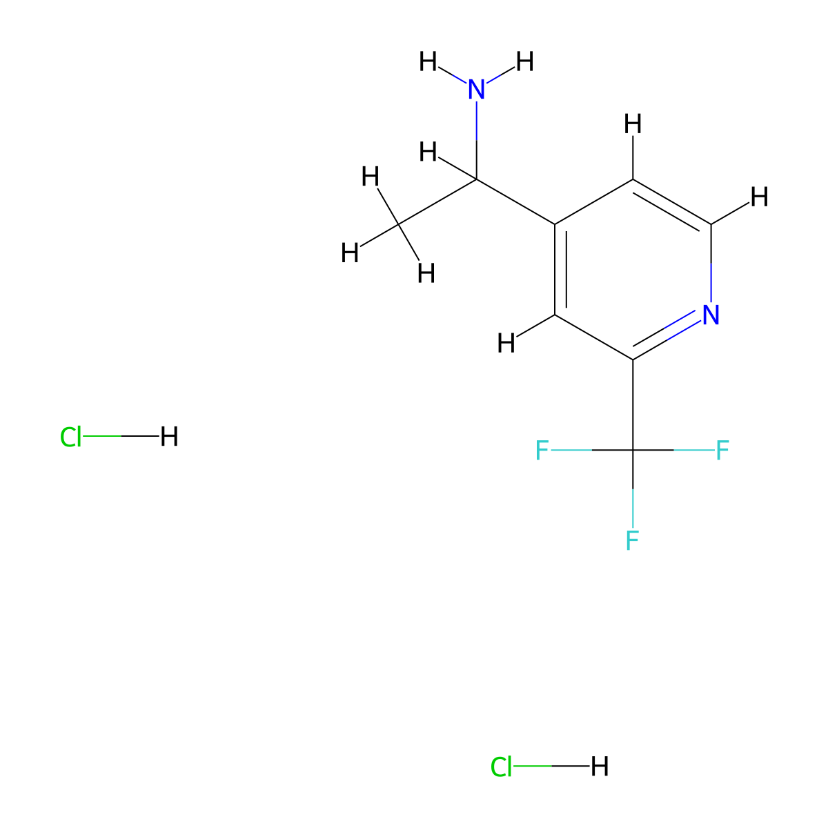1-(2-(Trifluoromethyl)pyridin-4-yl)ethanamine dihydrochloride molecular structure, CAS 2442597-51-3
