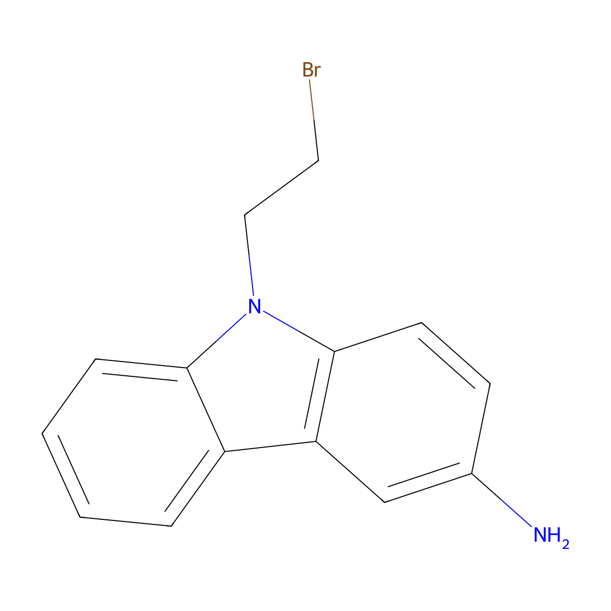 9-(2-Bromoethyl)-9H-carbazol-3-amine molecular structure, CAS 2442597-58-0
