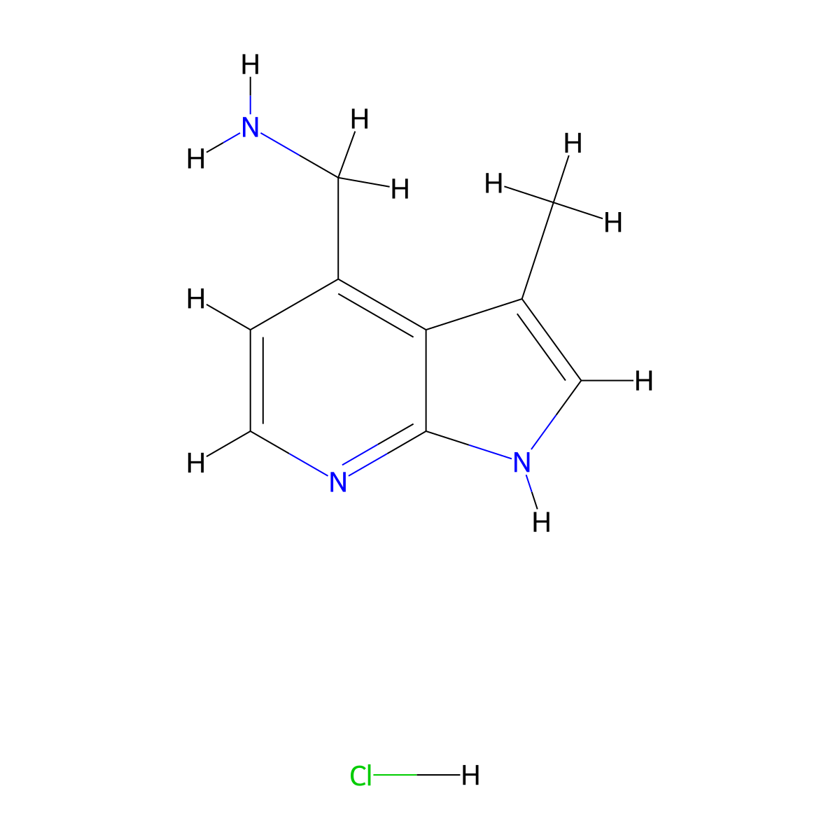 (3-Methyl-1H-pyrrolo[2,3-b]pyridin-4-yl)methanamine hydrochloride molecular structure, CAS 2442597-60-4