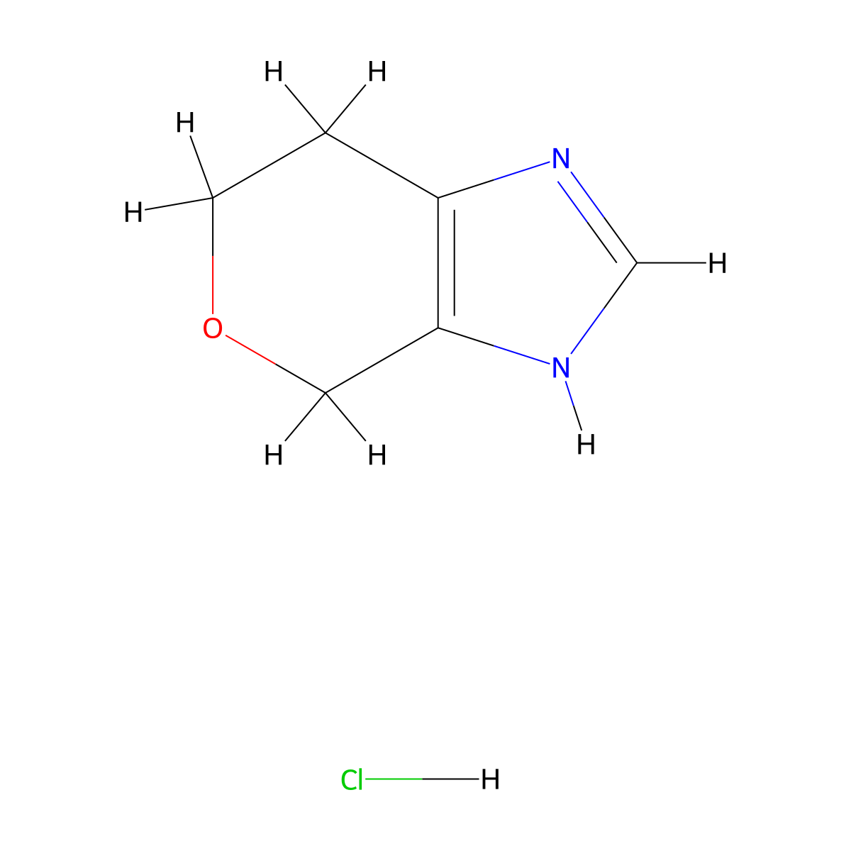 3,4,6,7-Tetrahydro-pyrano[3,4-d]imidazole hydrochloride molecular structure, CAS 2442597-70-6