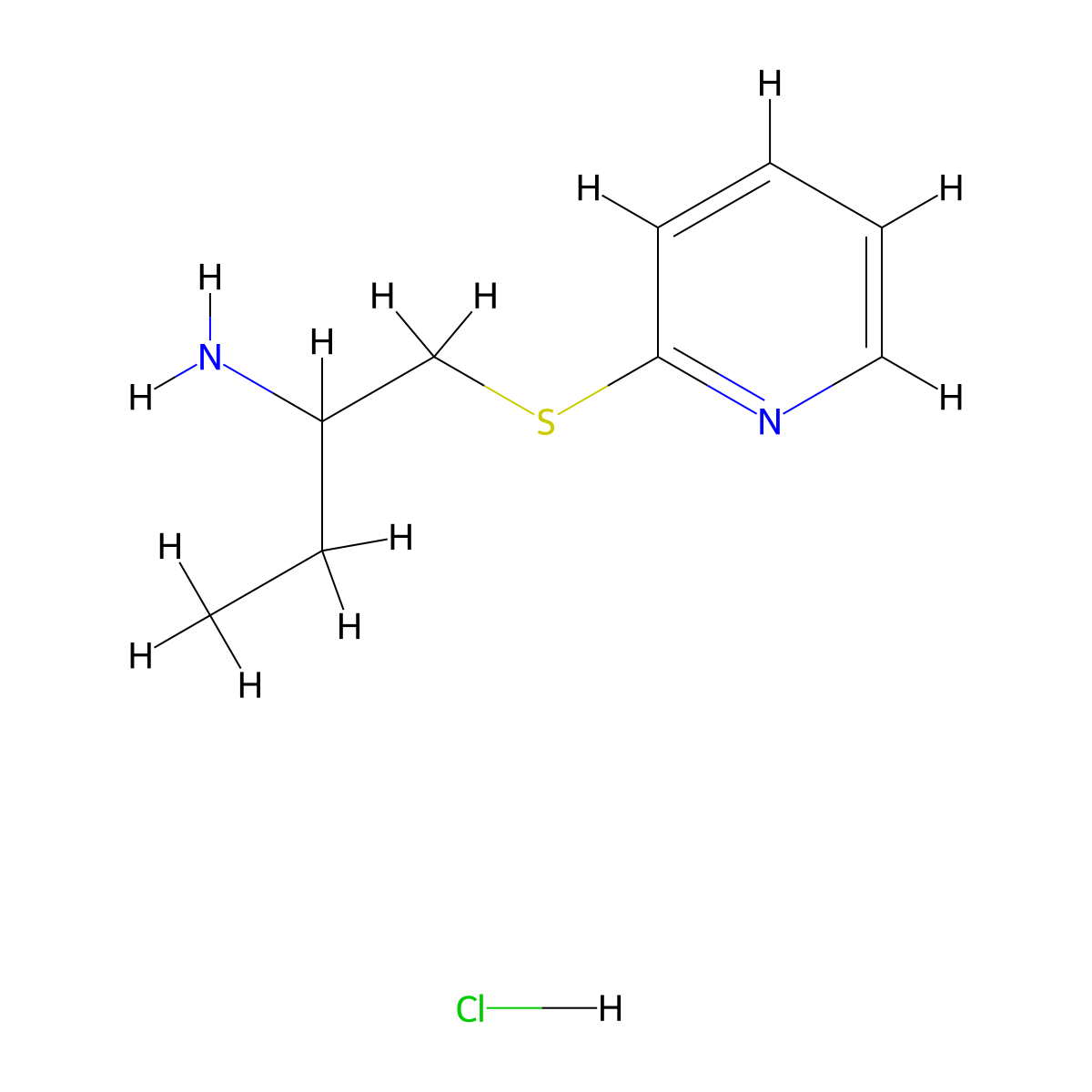 1-(Pyridin-2-ylthio)butan-2-amine hydrochloride molecular structure, CAS 244265-59-6