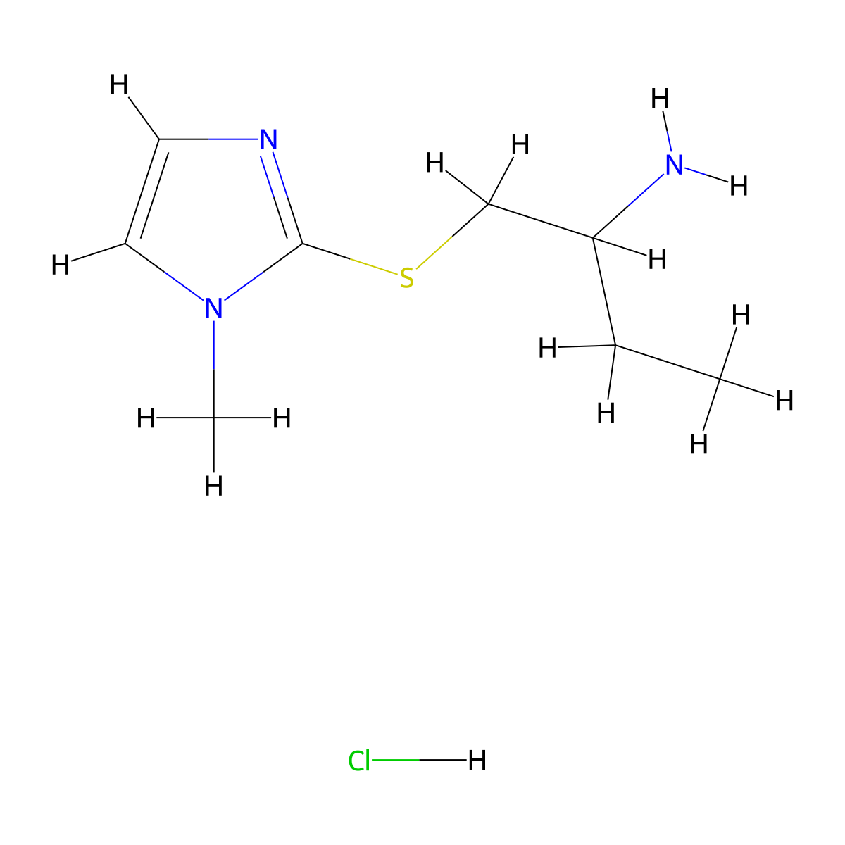 1-((1-methyl-1H-imidazol-2-yl)thio)butan-2-amine hydrochloride molecular structure, CAS 244265-60-9