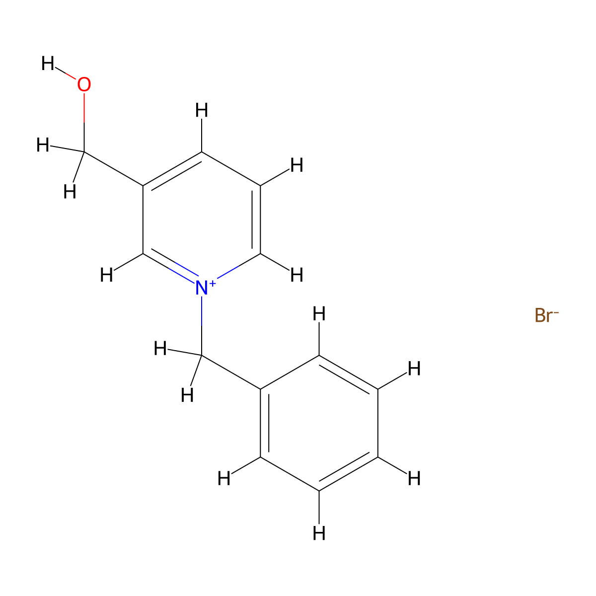 1-Benzyl-3-(hydroxymethyl)pyridin-1-ium bromide molecular structure, CAS 244267-38-7