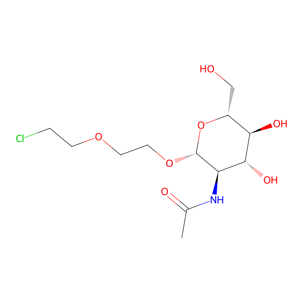 2-(2-Chloroethoxy)ethyl 2-(acetylamino)-2-deoxy-beta-D-glucopyranoside molecular structure, CAS 244267-45-6
