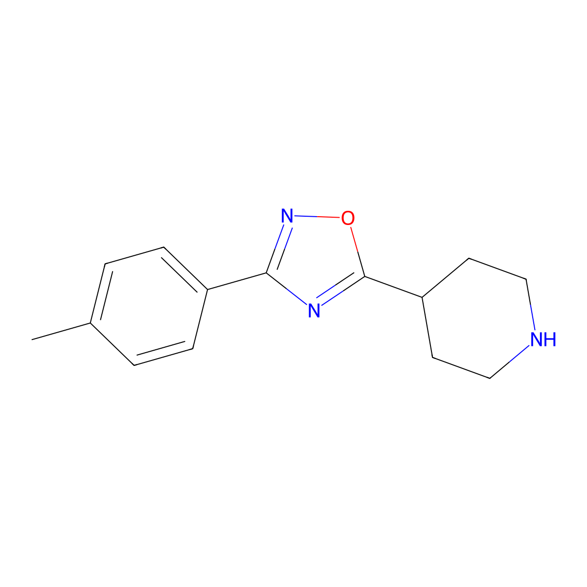 4-[3-(4-Methylphenyl)-1,2,4-oxadiazol-5-yl]piperidine molecular structure, CAS 244272-25-1