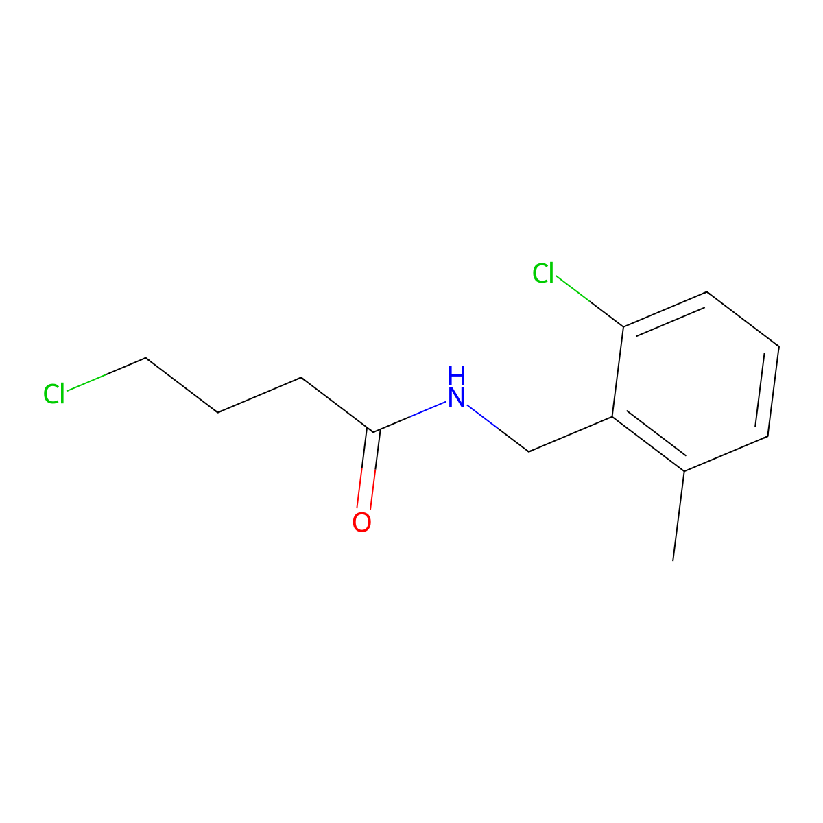 4-chloro-N-[(2-chloro-6-methylphenyl)methyl]butanamide molecular structure, CAS 244278-41-9