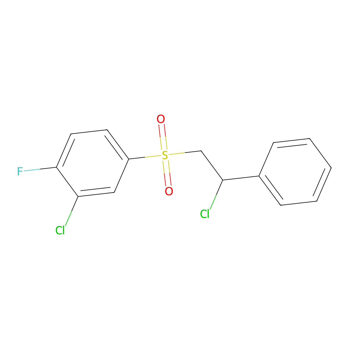 2-Chloro-4-[(2-chloro-2-phenylethyl)sulfonyl]-1-fluorobenzene molecular structure, CAS 244278-71-5