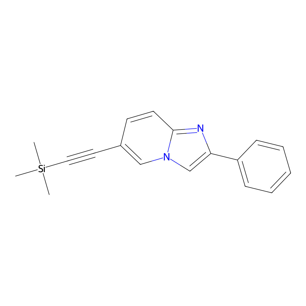 2-Phenyl-6-((trimethylsilyl)ethynyl)imidazo[1,2-a]pyridine molecular structure, CAS 2442833-53-4