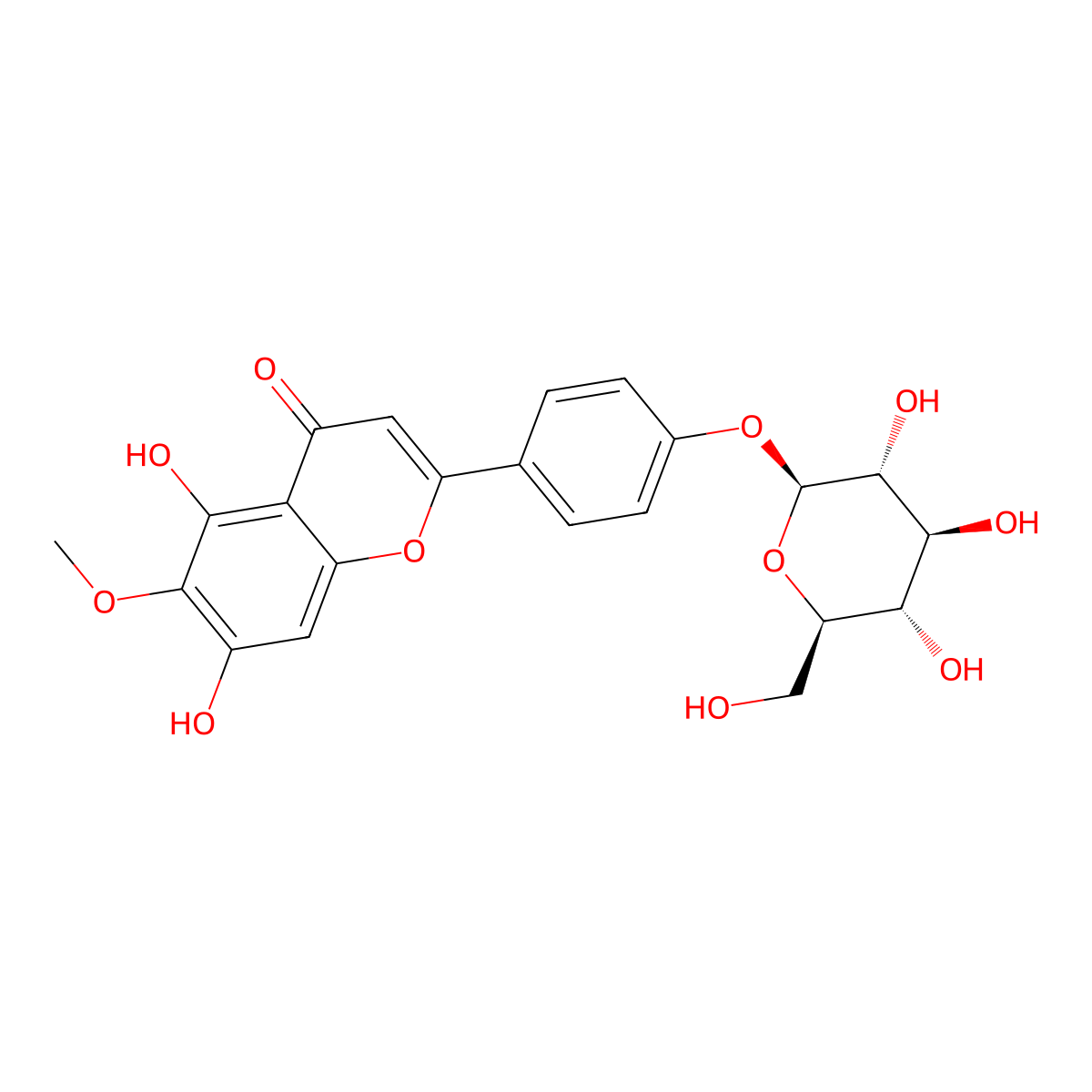 Hispidulin 4'-glucoside molecular structure, CAS 244285-12-9