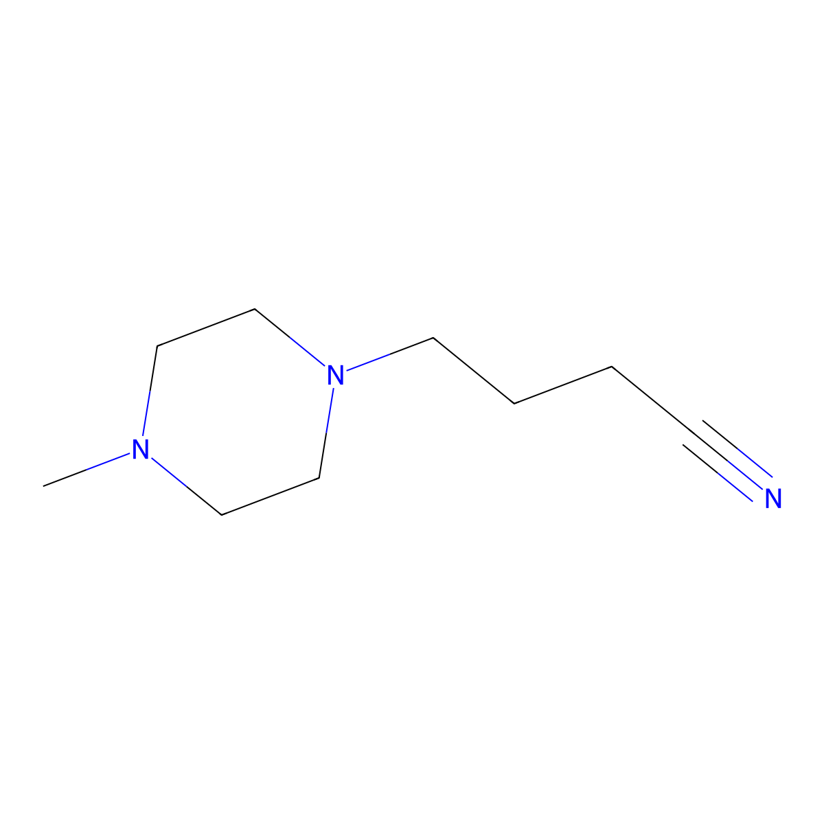 4-(4-Methylpiperazin-1-yl)butanenitrile molecular structure, CAS 244291-81-4