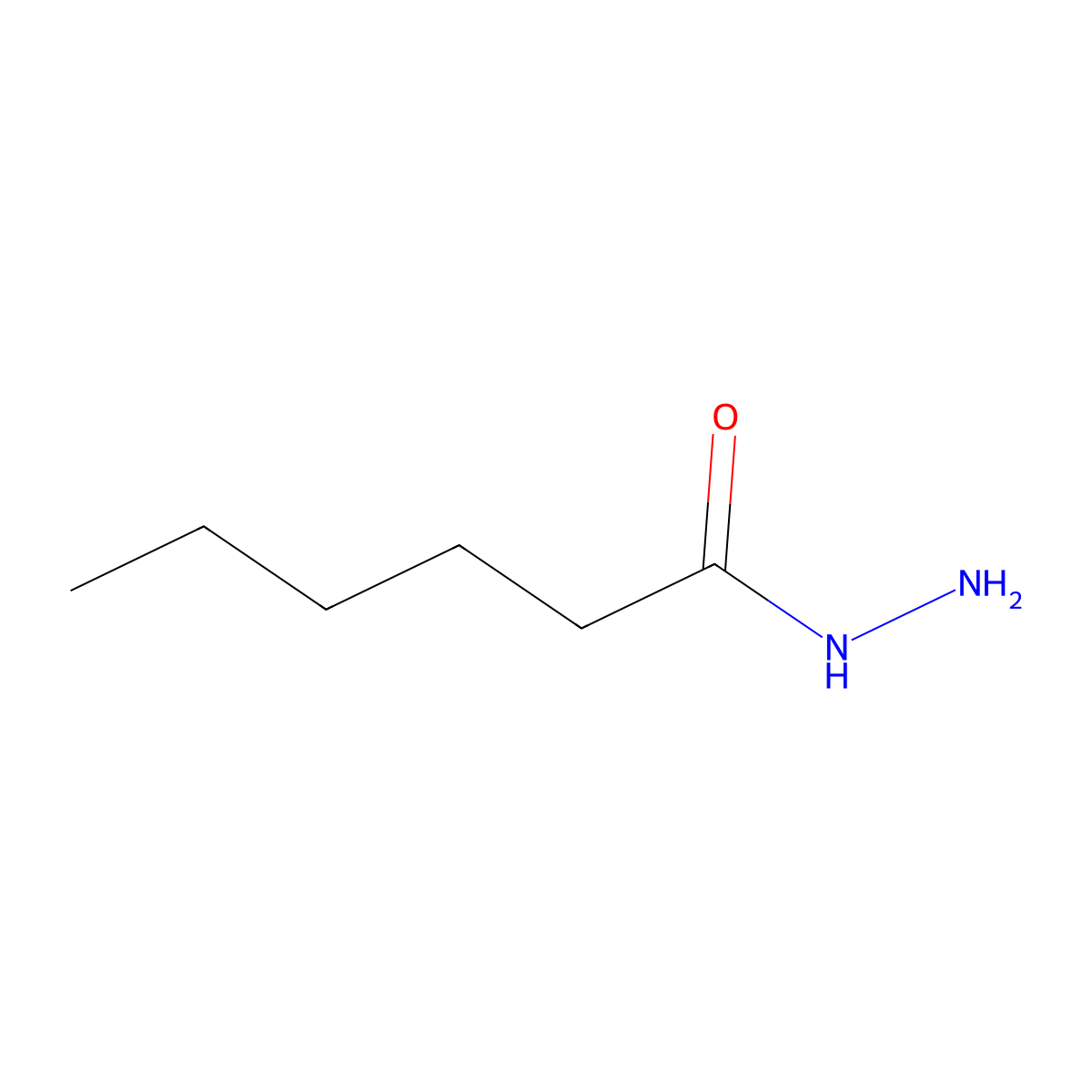 Hexanoic acid, hydrazide molecular structure, CAS 2443-62-1