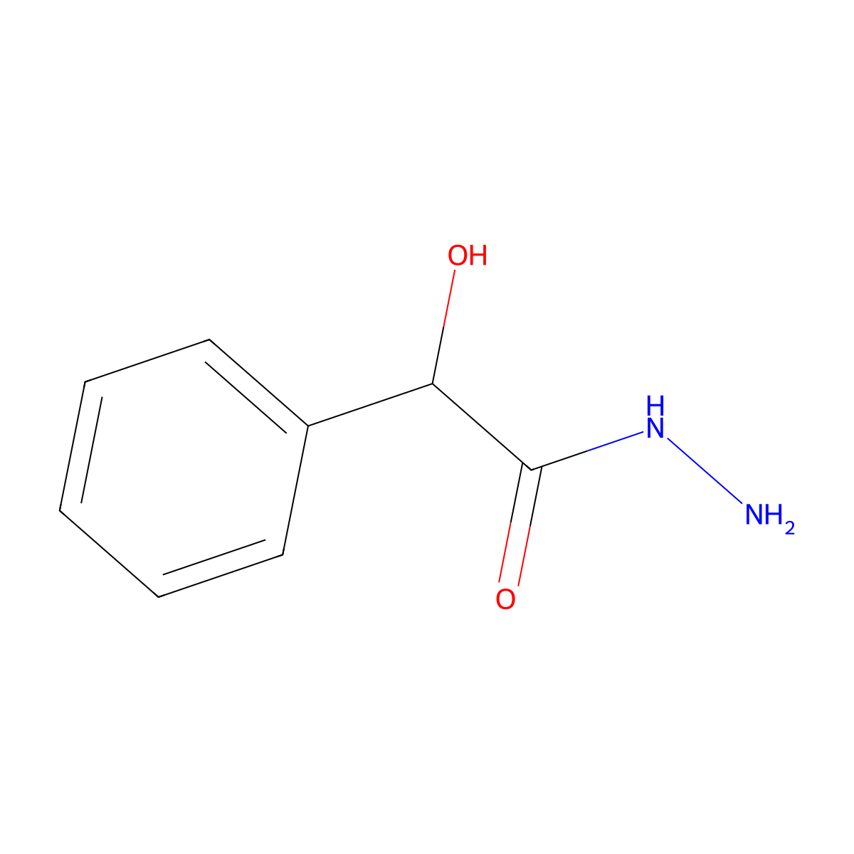 2-Hydroxy-2-phenylacetohydrazide molecular structure, CAS 2443-66-5