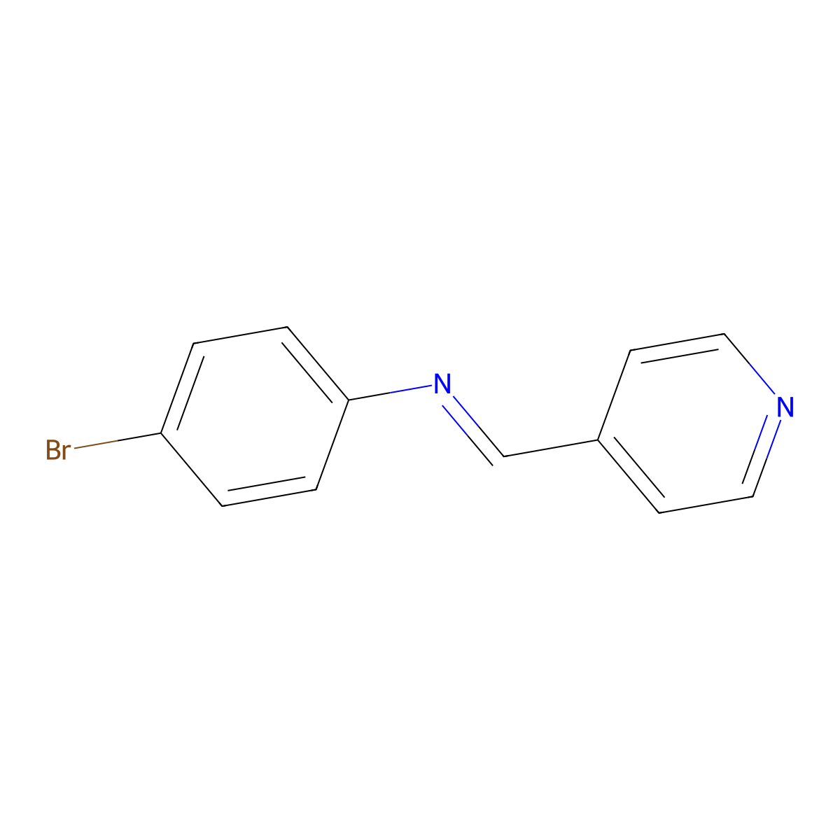 (E)-N-(4-Bromophenyl)-1-(pyridin-4-yl)methanimine molecular structure, CAS 244301-83-5