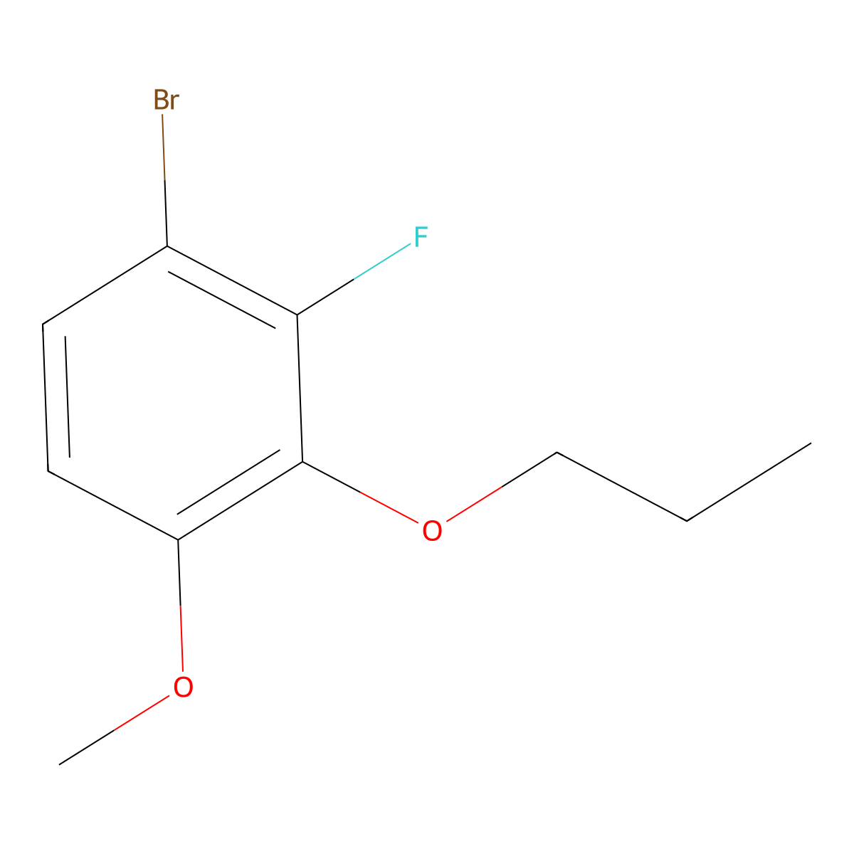 1-Bromo-2-fluoro-4-methoxy-3-propoxybenzene molecular structure, CAS 2443325-75-3