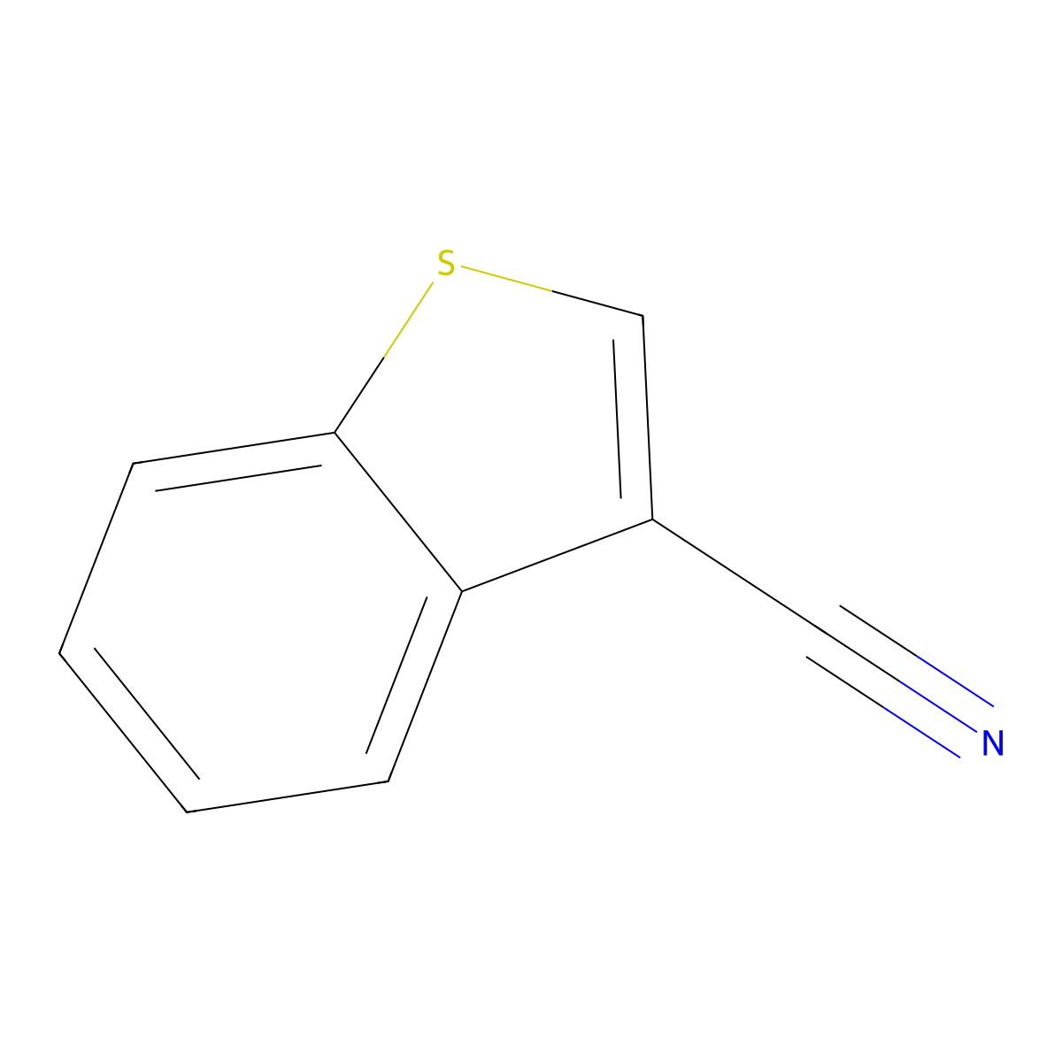 Benzo[b]thiophene-3-carbonitrile molecular structure, CAS 24434-84-2