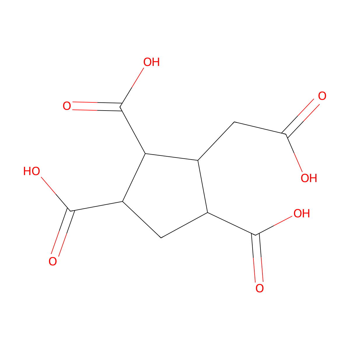 3-(Carboxymethyl)cyclopentane-1,2,4-tricarboxylic acid molecular structure, CAS 24434-90-0