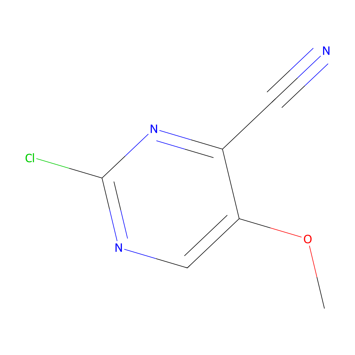 2-Chloro-5-methoxypyrimidine-4-carbonitrile molecular structure, CAS 2443465-54-9