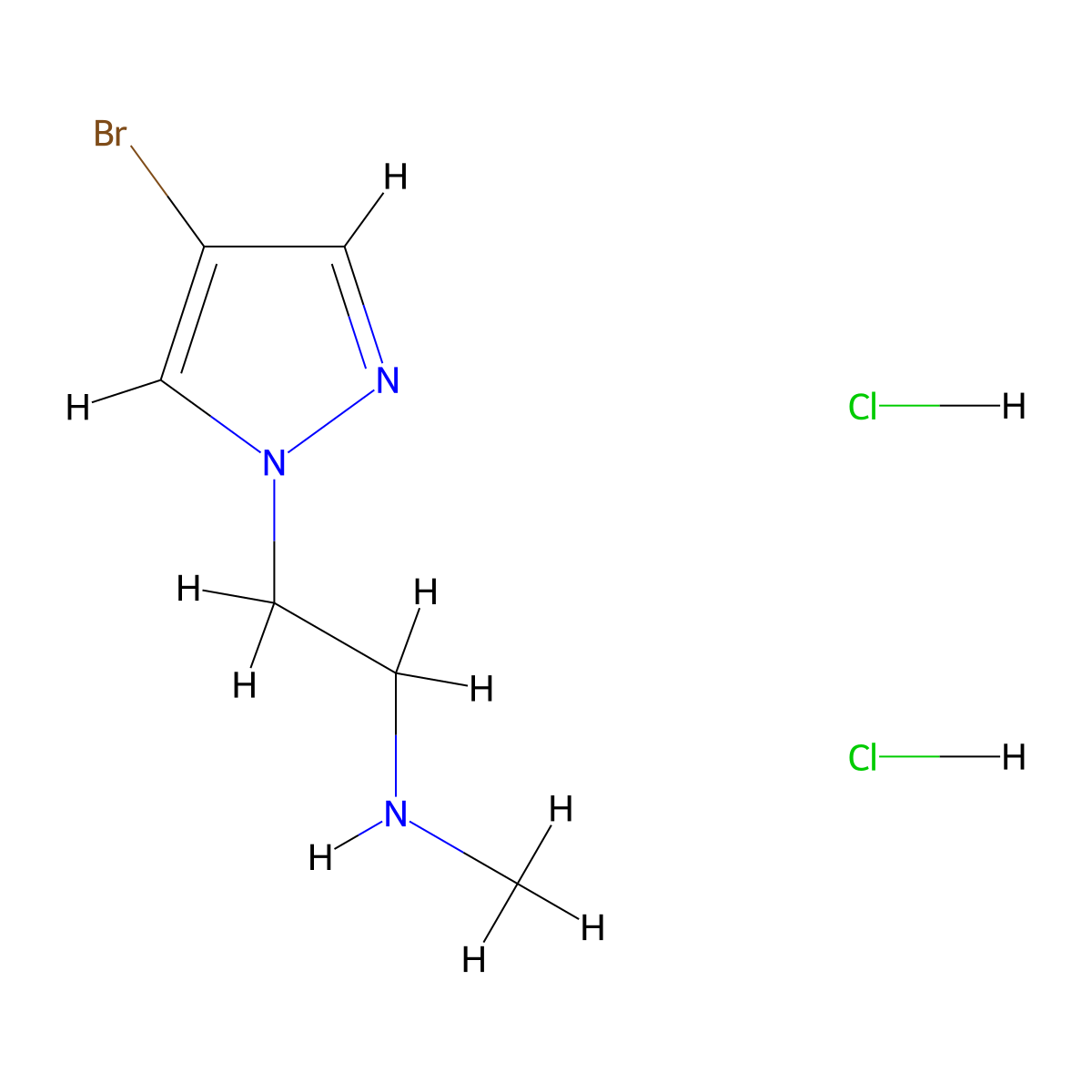 [2-(4-bromo-1H-pyrazol-1-yl)ethyl](methyl)amine dihydrochloride molecular structure, CAS 2443502-69-8