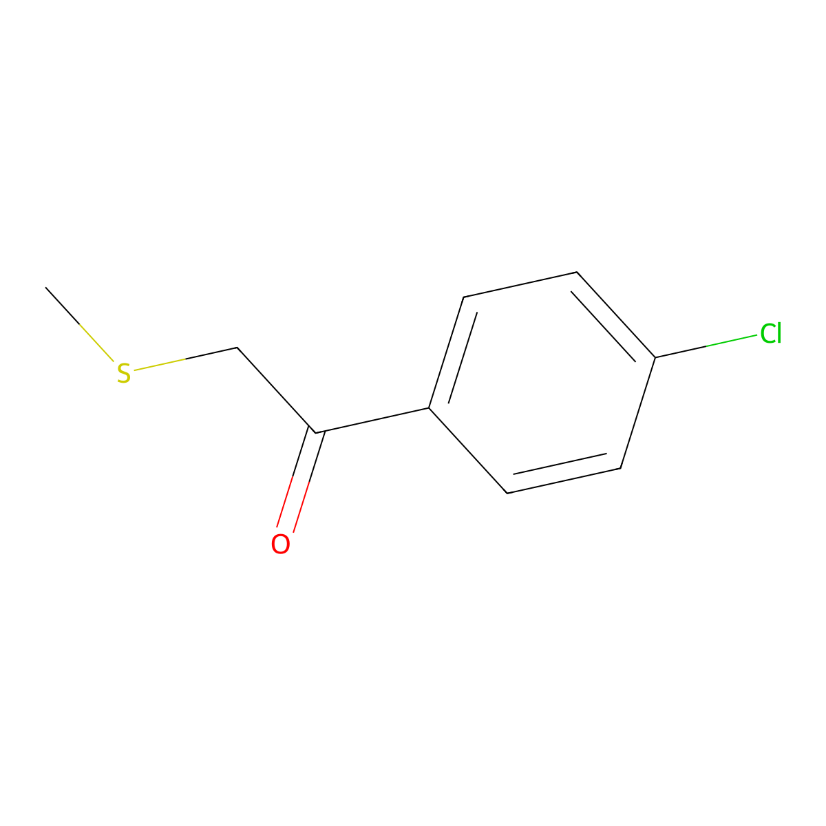 1-(4-Chlorophenyl)-2-(methylsulfanyl)ethan-1-one molecular structure, CAS 24437-53-4