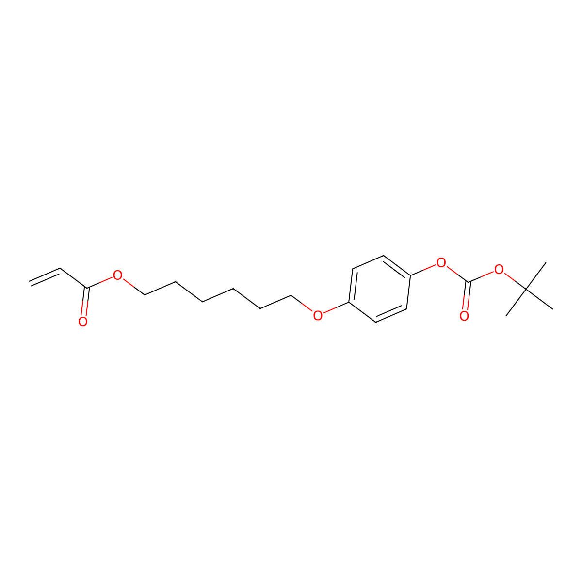 6-(4-((Tert-butoxycarbonyl)oxy)phenoxy)hexyl acrylate molecular structure, CAS 2443708-99-2