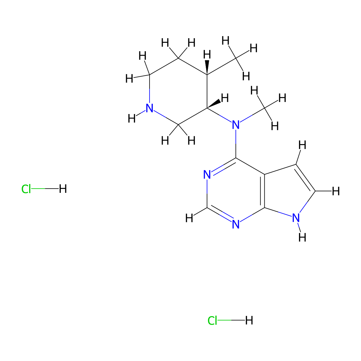 N-Methyl-N-((3S,4S)-4-Methylpiperidin-3-yl)-7H-pyrrolo[2,3-d]pyriMidin-4-aMine (dihydrochloride) molecular structure, CAS 2443745-56-8