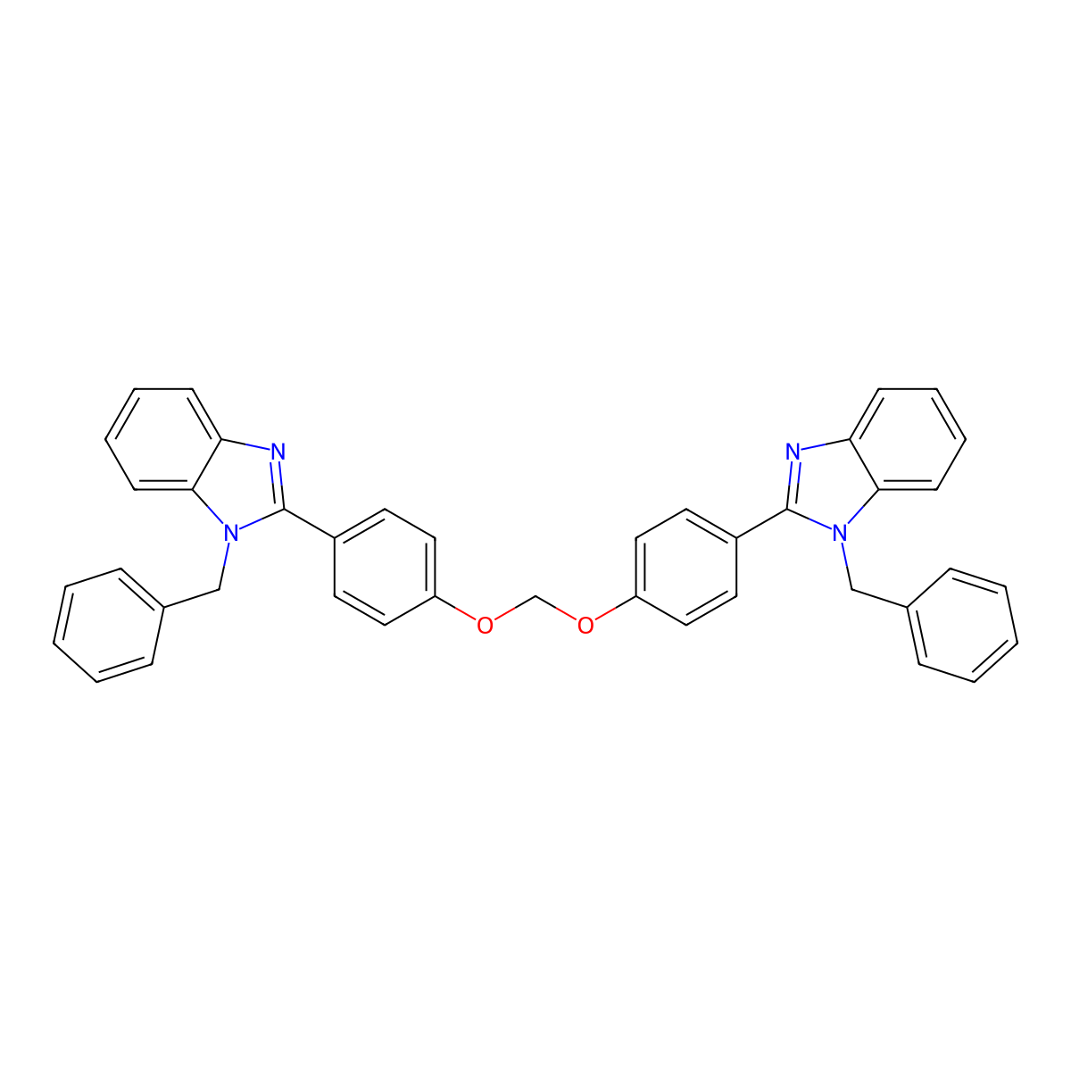 bis(4-(1-benzyl-1H-benzo[d]imidazol-2-yl)phenoxy)methane molecular structure, CAS 2443766-76-3