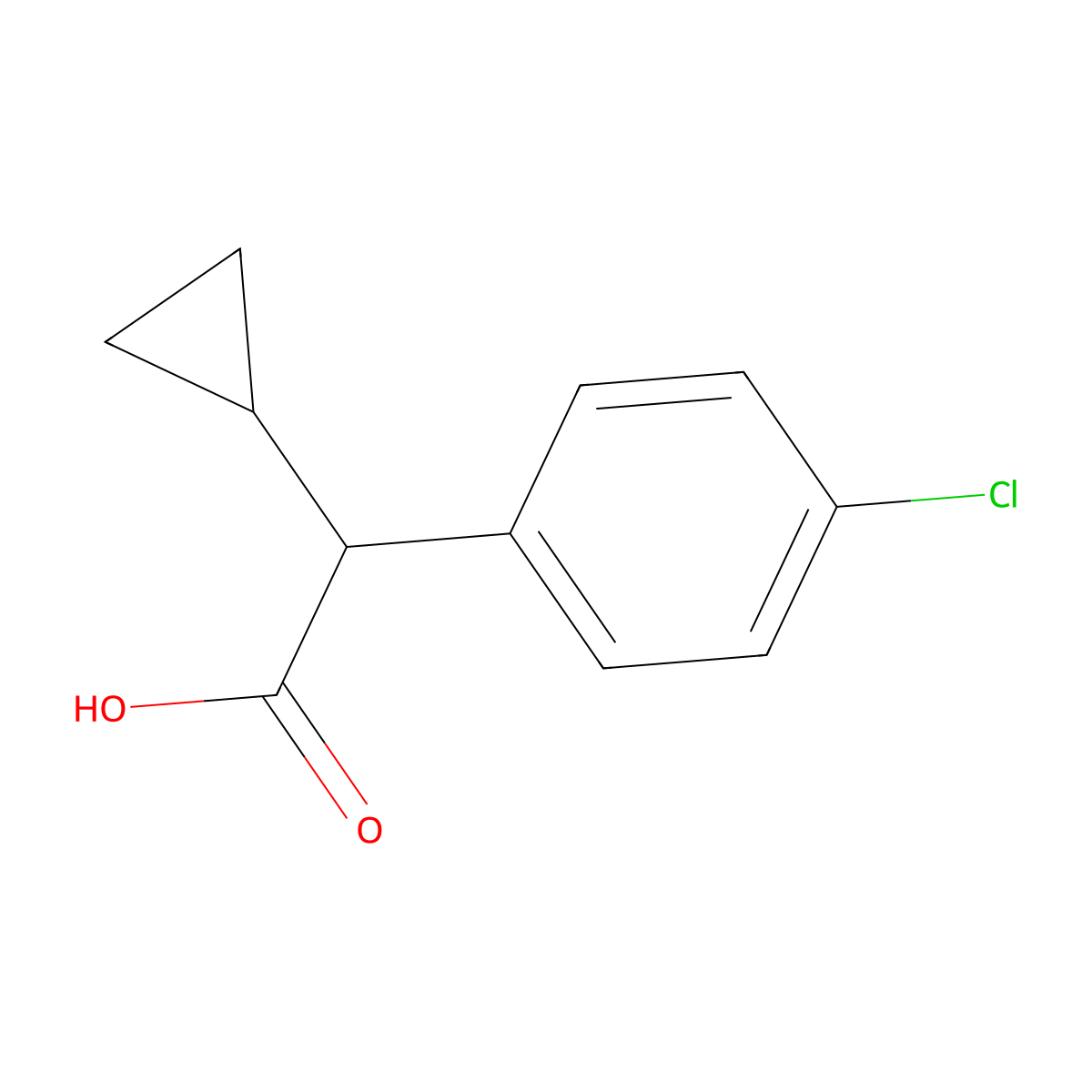 2-(4-Chlorophenyl)-2-cyclopropylacetic acid molecular structure, CAS 24438-45-7