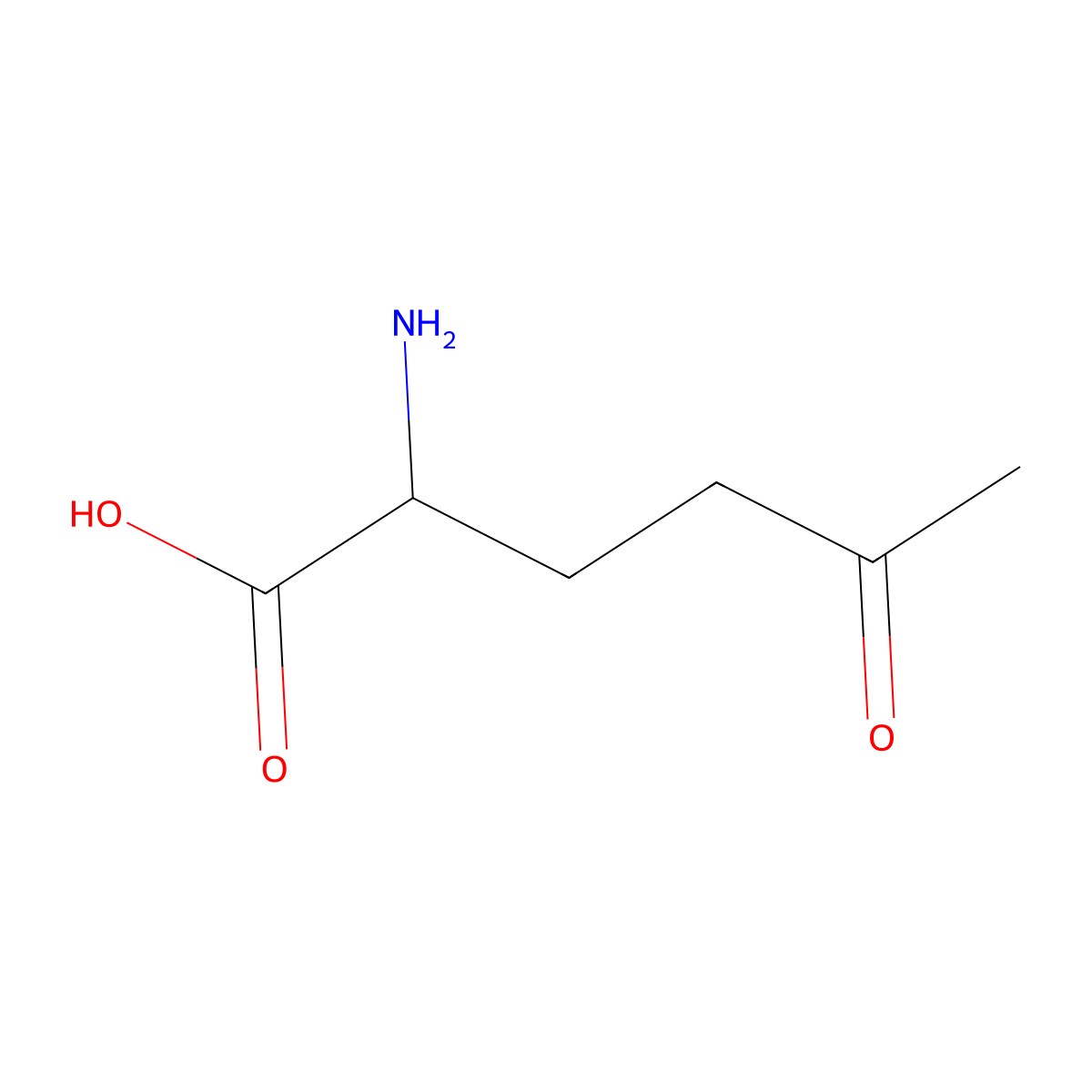 2-Amino-5-oxohexanoic acid molecular structure, CAS 24438-52-6