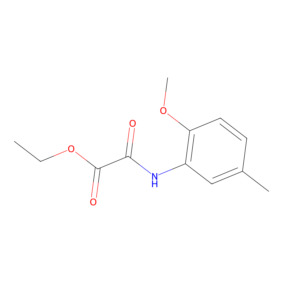 Ethyl 2-((2-methoxy-5-methylphenyl)amino)-2-oxoacetate molecular structure, CAS 24439-42-7