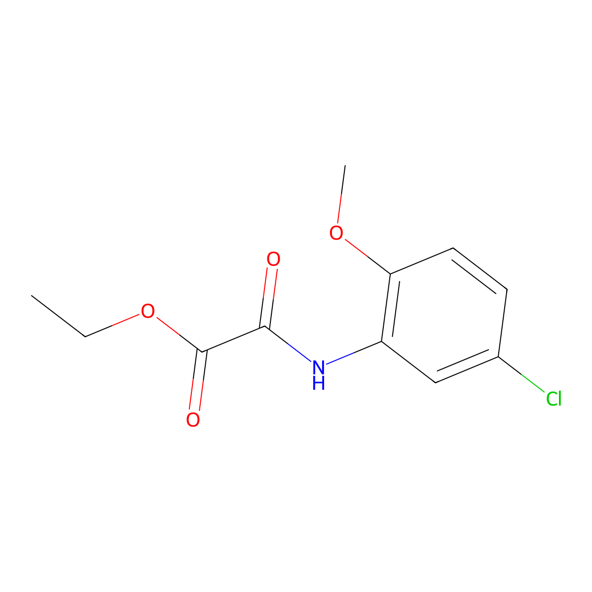 Ethyl (5-chloro-2-methoxyanilino)(oxo)acetate molecular structure, CAS 24439-45-0