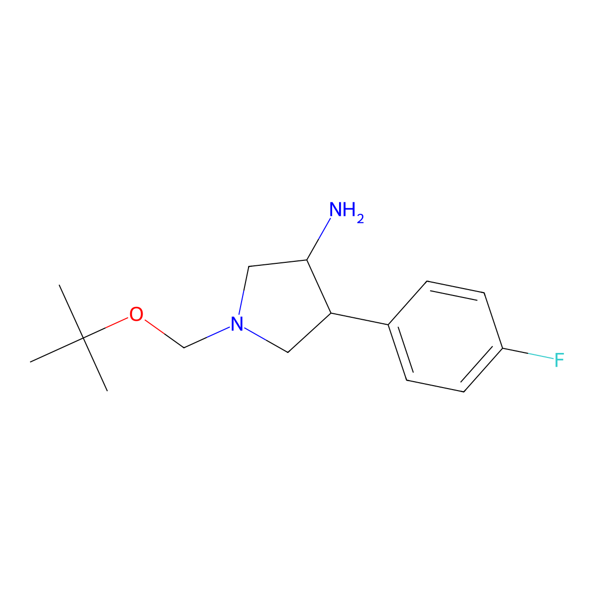 1-(tert-Butoxymethyl)-4-(4-fluorophenyl)pyrrolidin-3-amine molecular structure, CAS 2443910-00-5