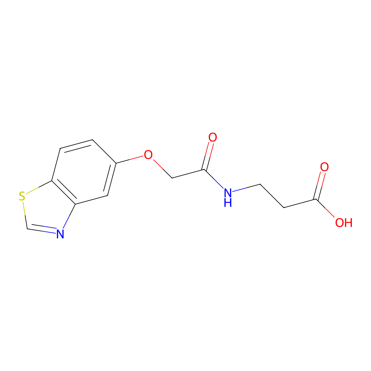3-(2-(Benzo[D]thiazol-5-yloxy)acetamido)propanoic acid molecular structure, CAS 2443910-02-7