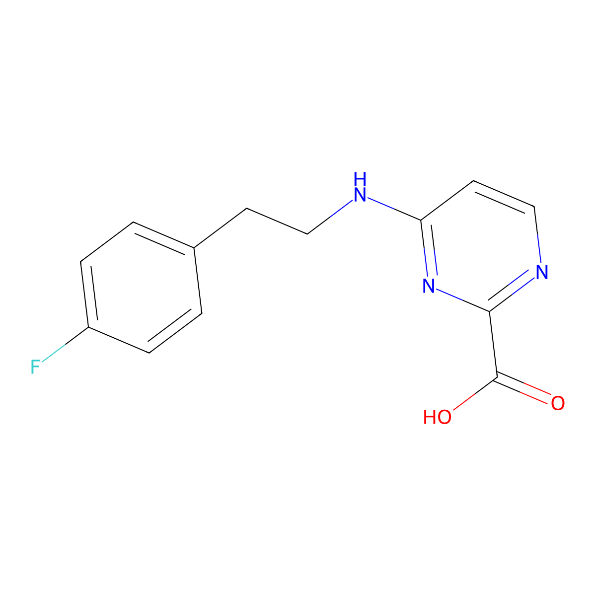 4-{[2-(4-Fluorophenyl)ethyl]amino}pyrimidine-2-carboxylic acid molecular structure, CAS 2443927-81-7