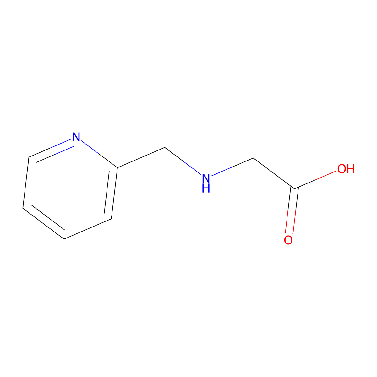 N-(2-pyridylmethyl)glycine molecular structure, CAS 2444-13-5